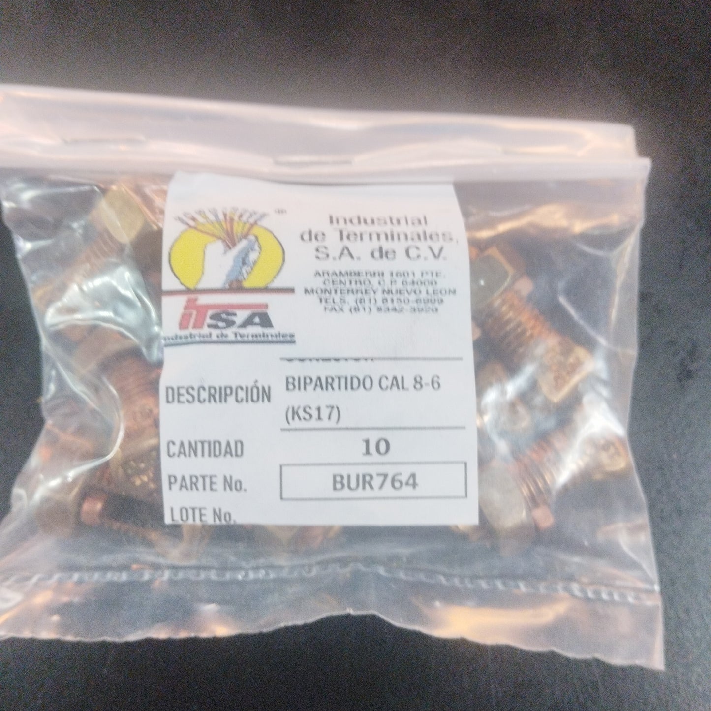 CONECTOR BIPARTIDO. CAL. 8-6