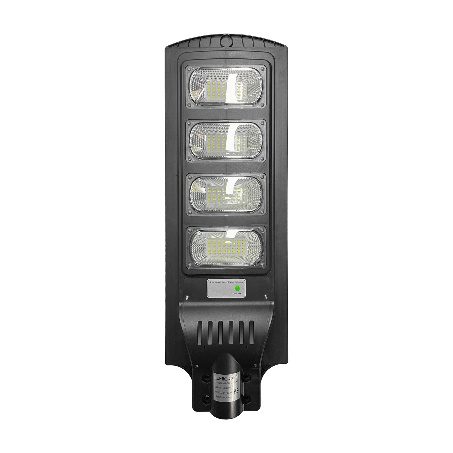SUBURBANA SOLAR ALL IN ONE DE 200W SYT200W LUMICRAFT UNIDAD INTEGRADA: LED, PANEL Y BATERÍA.