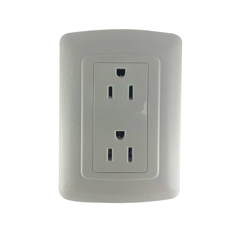 PLACA CON CONTACTO BLANCO DUPLEX CON TIERRA CHASIS 127V