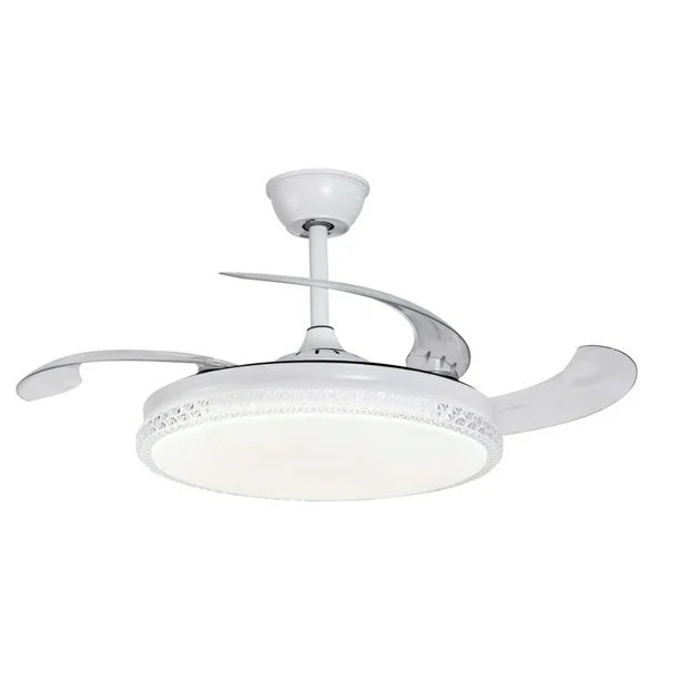 VENTILADOR 49´ RETRACTIL BLANCO BORDE DIAMANTE 70W CCT MULTI TEMPERATURA TECNOLED ML-FAN-IV404C