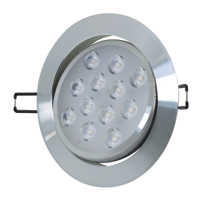 SPOT DIRIGIBLE DE 12W LUZ CALIDA CARCAZA DE ALUMINIO COLOR SATINADO LUMICRAFT LTH12WW 3000K SPOT EMPOTRABLE
