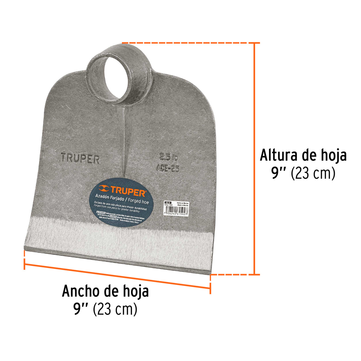 Azadón Centroamericano 2.5 lb, sin mango, TRUPER, Truper, SKU 10361 — vista 4