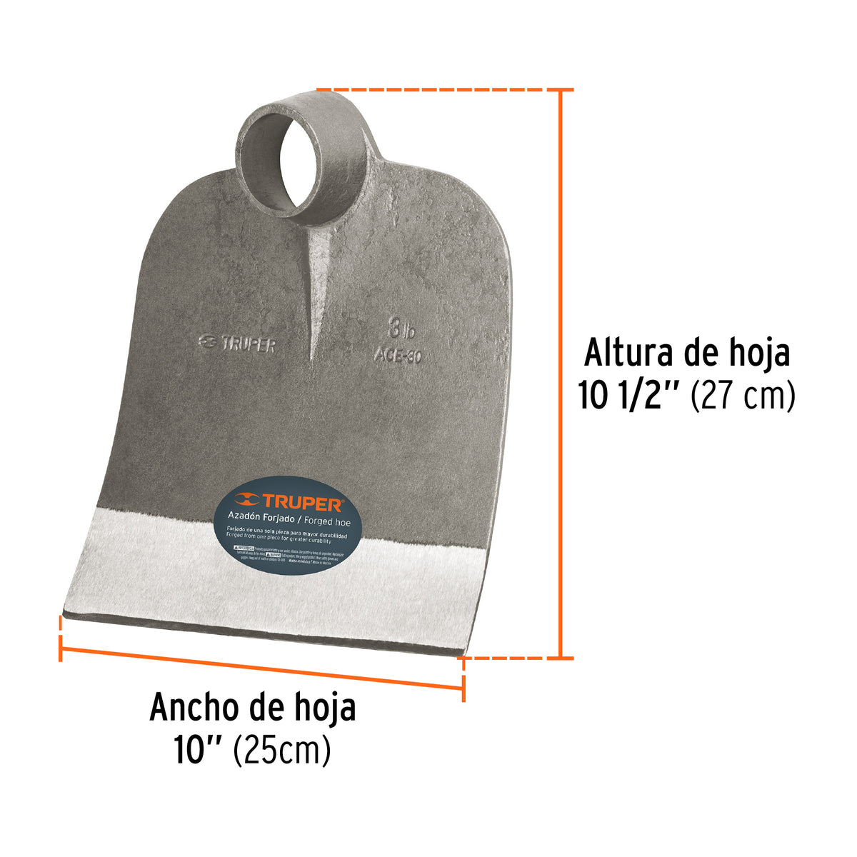Azadón Centroamericano 3.0, lb sin mango, TRUPER, Truper, SKU 10362 — vista 4
