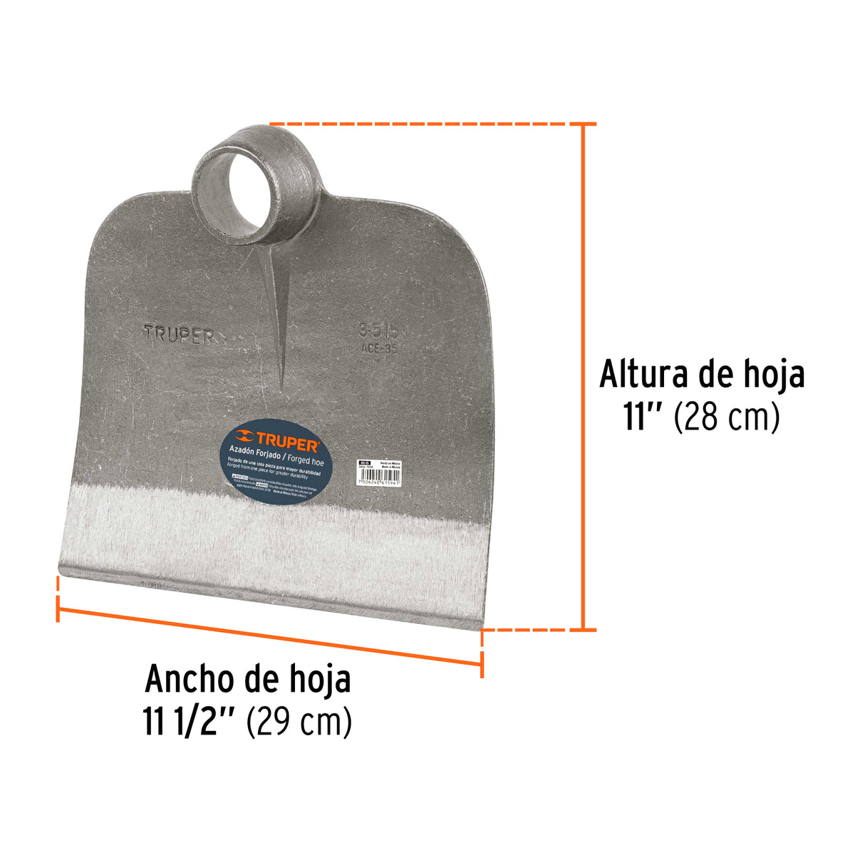 Azadón Centroamericano 3.5, lb sin mango, TRUPER, Truper, SKU 10364 — vista 4