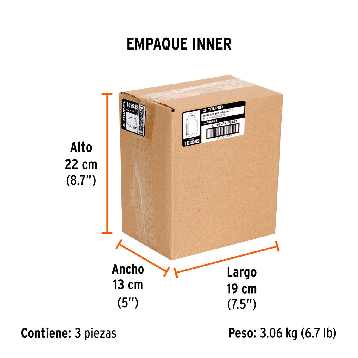 Aceite hidráulico para gatos, 1 Litro, TRUPER, Truper, SKU 102932 — vista 6