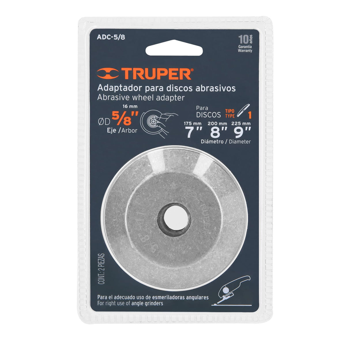 Adaptador para discos abrasivos 7' a 9', tipo 41, 5/8-11-NC — foto oficial 2