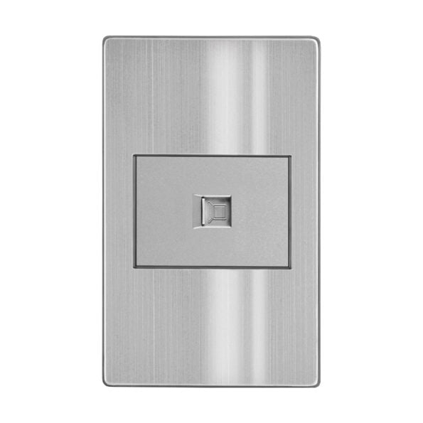 PLACA CONTACTO RED LAN TIPO RJ45 CAT5 COMPUTADORA ACERO INOX