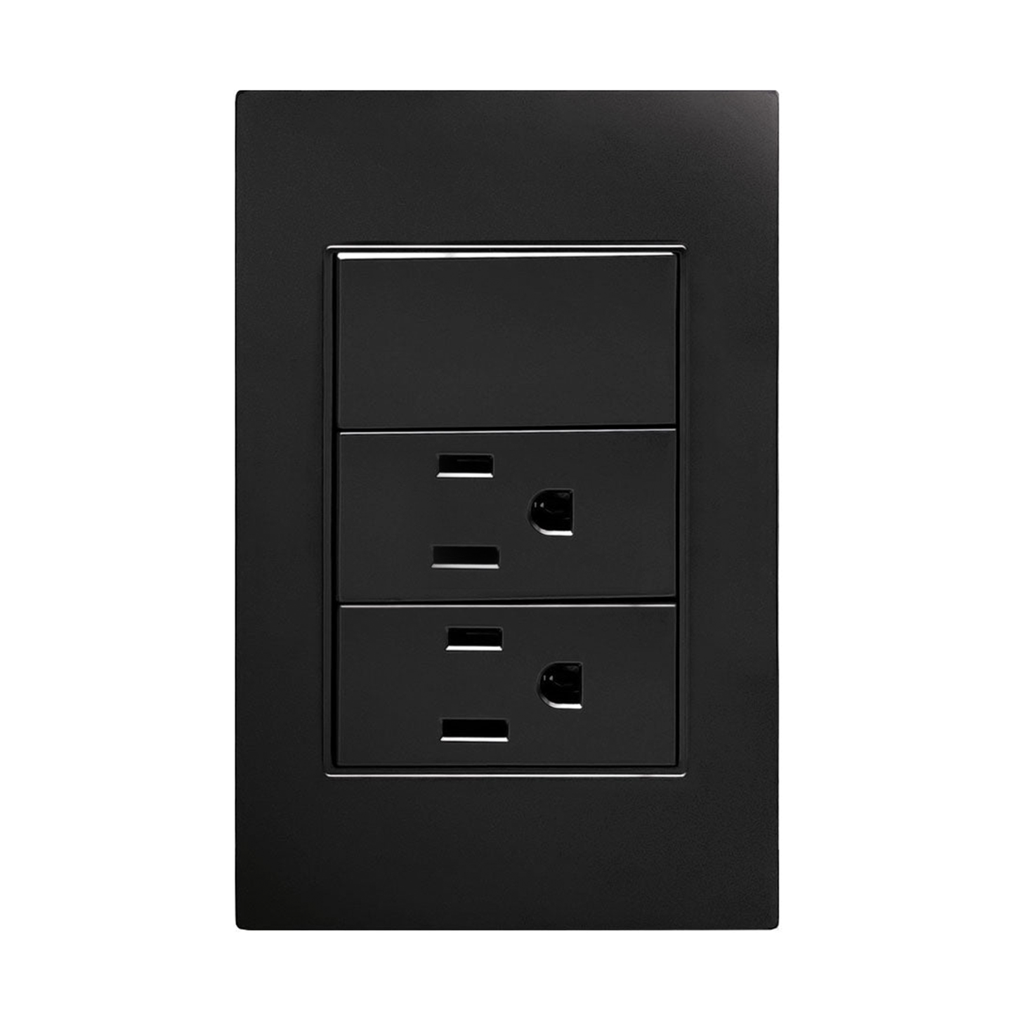 PLACA 1 APAGADOR + 2 CONTACTOS NEGRO ARTLITE APL-315