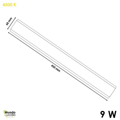 LÁMPARA DE MURO ARBOTANTE TIPO BARRA RECTANGULAR 45CM IP68 9W 30K LUZ CÁLIDA MUNDOLUCIDO ARB9