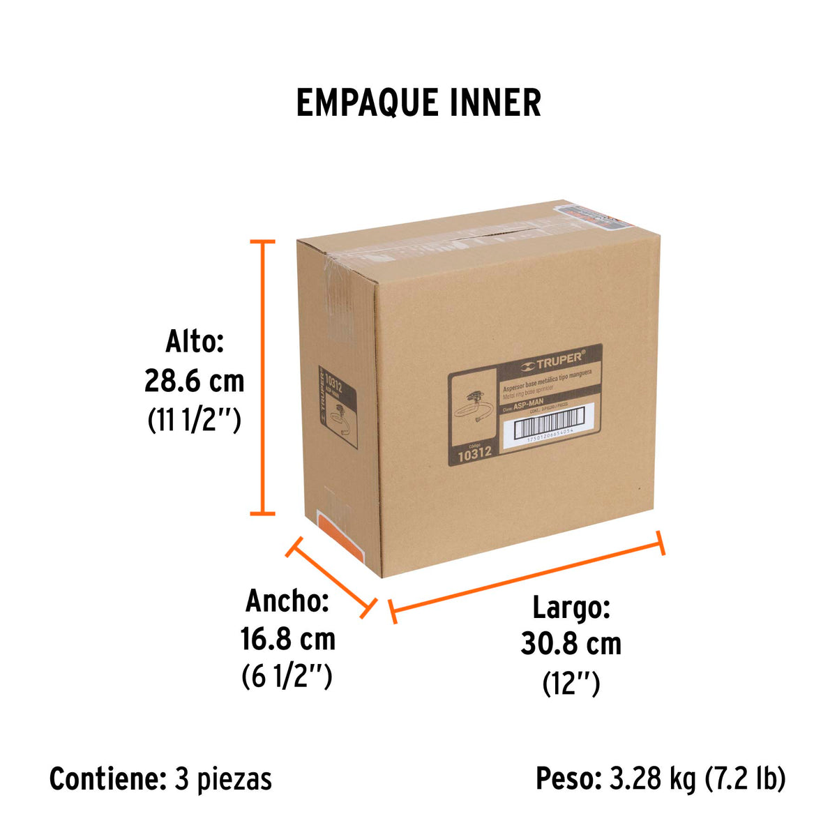 Aspersor base metálica, tipo manguera, TRUPER, Truper, SKU 10312 — vista 6