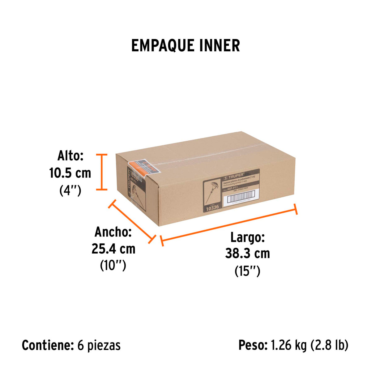 Aspersor plástico 11', una vía, estaca metálica, TRUPER, Truper, SKU 10336 — vista 6