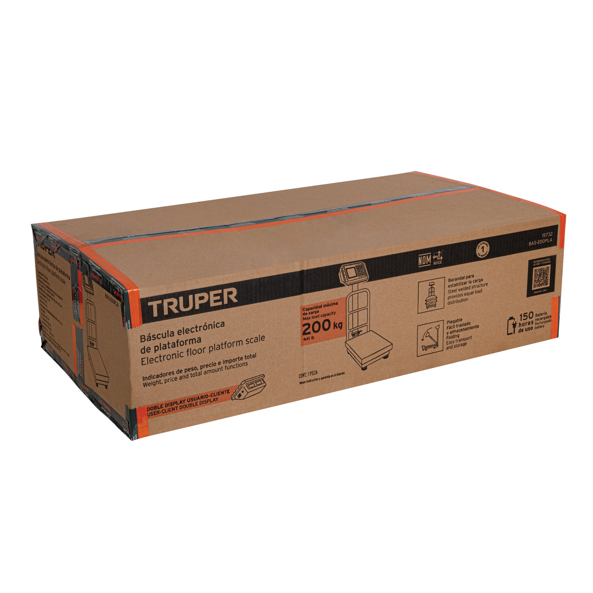 Báscula electrónica de plataforma plegable 200 kg TRUPER — foto oficial 2