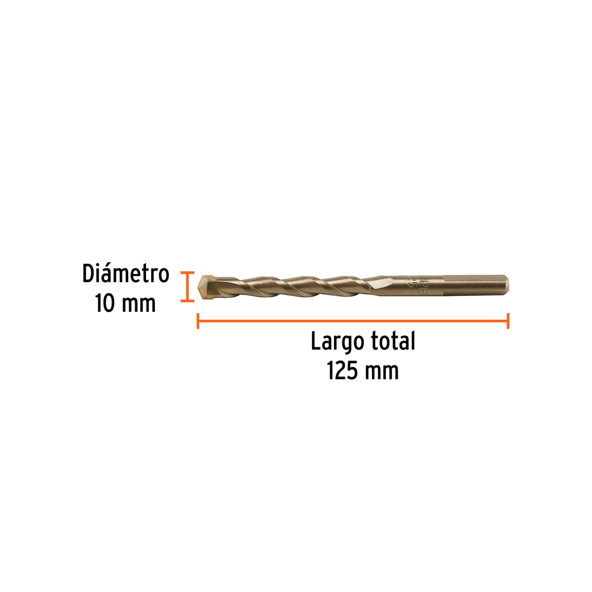 Broca para concreto 10 x 125 mm, TRUPER, Truper, SKU 102348 — vista 4