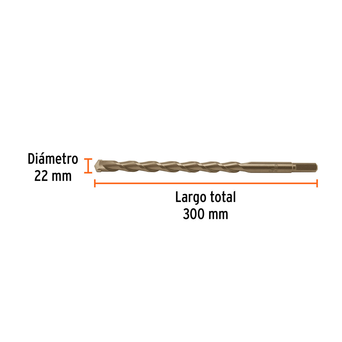 Broca para concreto 22 x 300 mm, TRUPER, Truper, SKU 102358 — vista 4