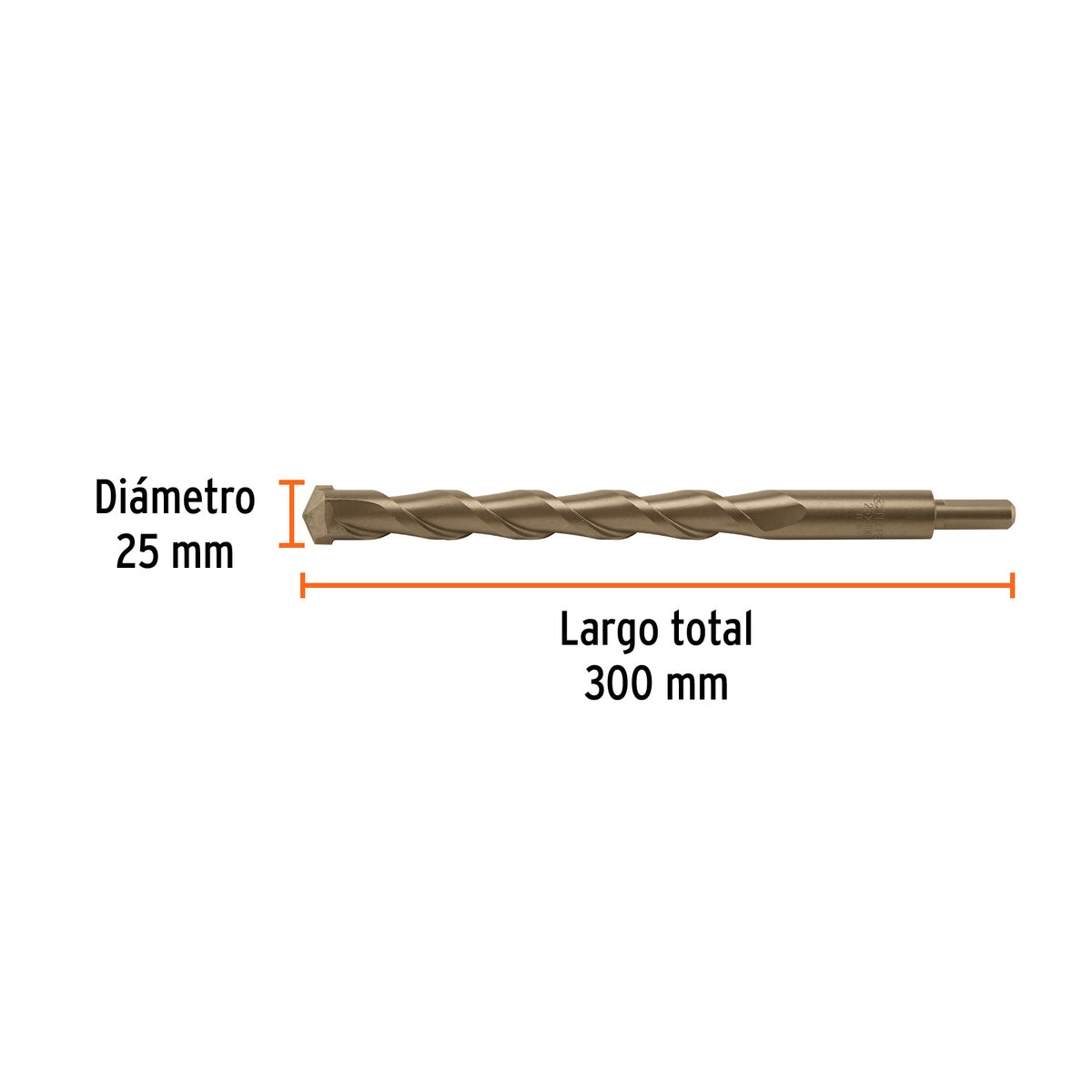 Broca para concreto 25 x 300 mm, TRUPER, Truper, SKU 102360 — vista 4