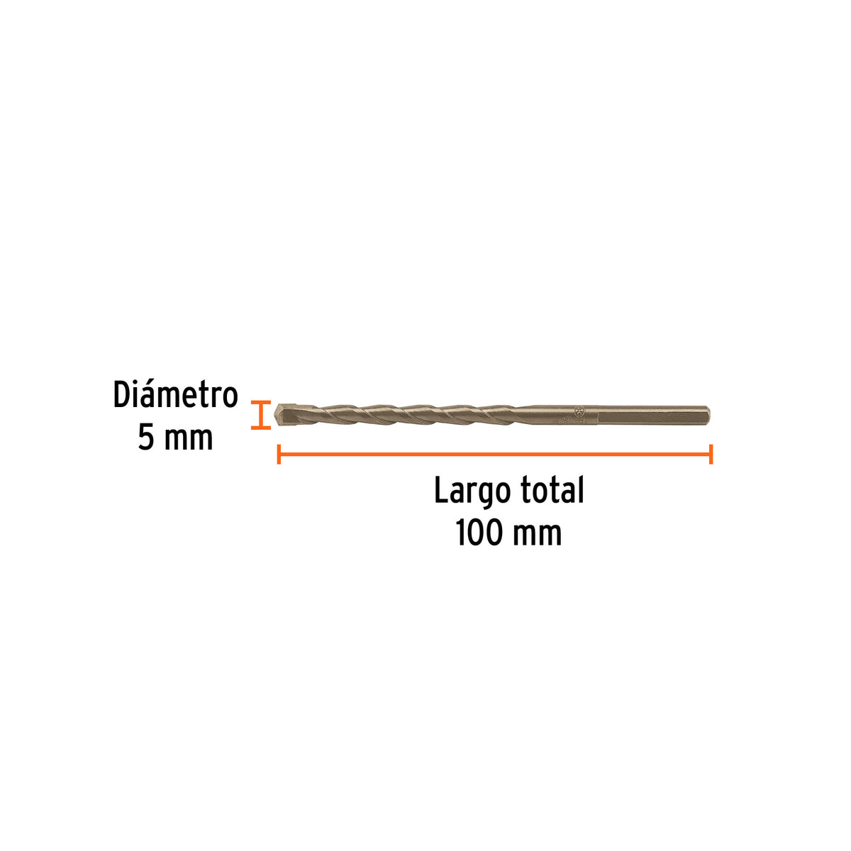 Broca para concreto 5 x 100 mm, TRUPER, Truper, SKU 102340 — vista 4