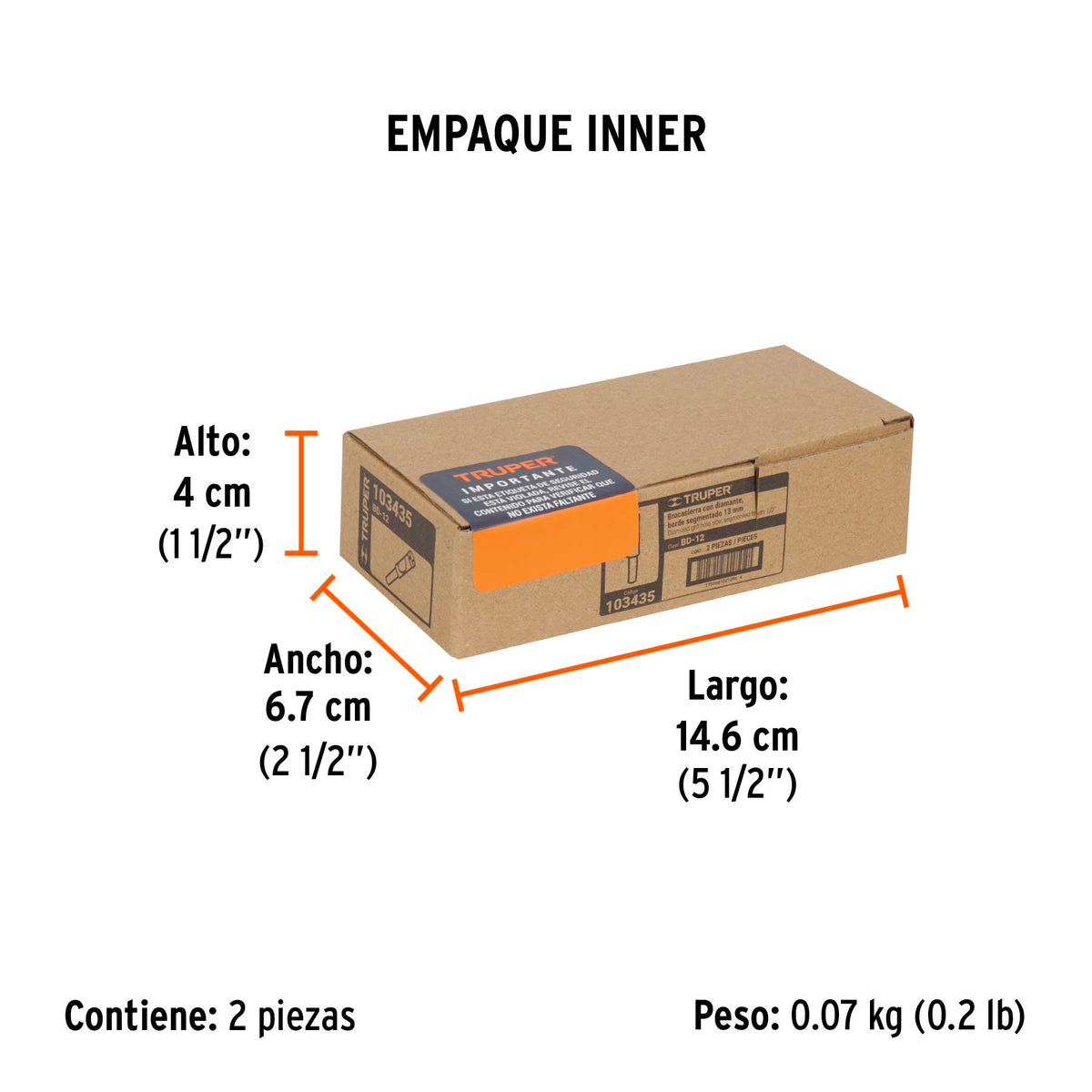Broca diamantada 1/2' (13 mm), TRUPER, Truper, SKU 103435 — vista 6