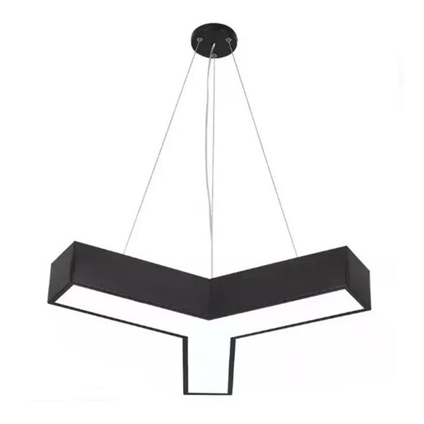LÁMPARAS OFFICE LED COLGANTE 600*600 (NEGRO) 60K 3 ASPAS COLGANTE SUPENDIDO LUMICRAFT TRIANGULAR