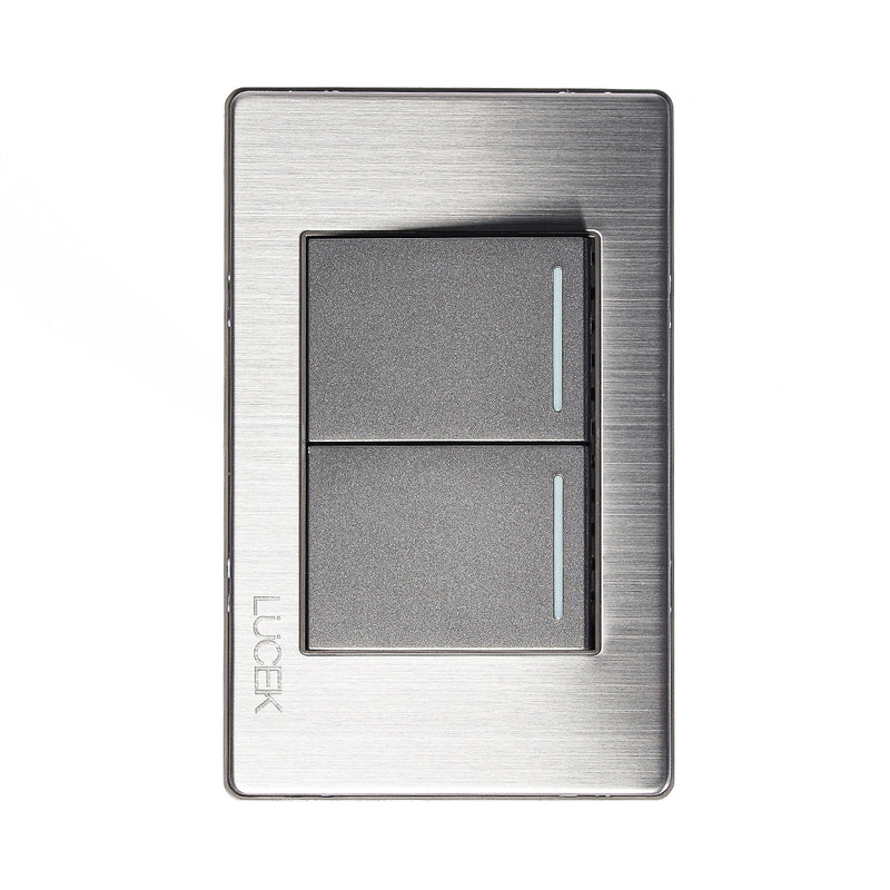 PLACA 2 APAGADORES SENCILLO Y ESCALERA BP02/3 M/P