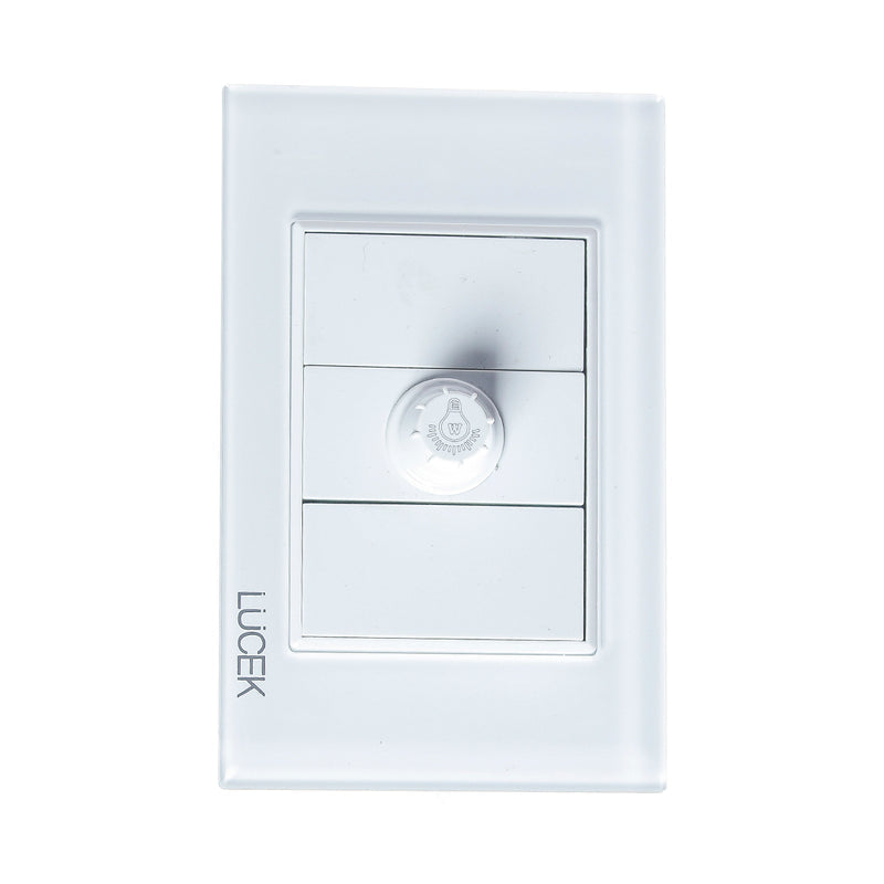 PLACA CON DIMMER CRISTAL BLANCO