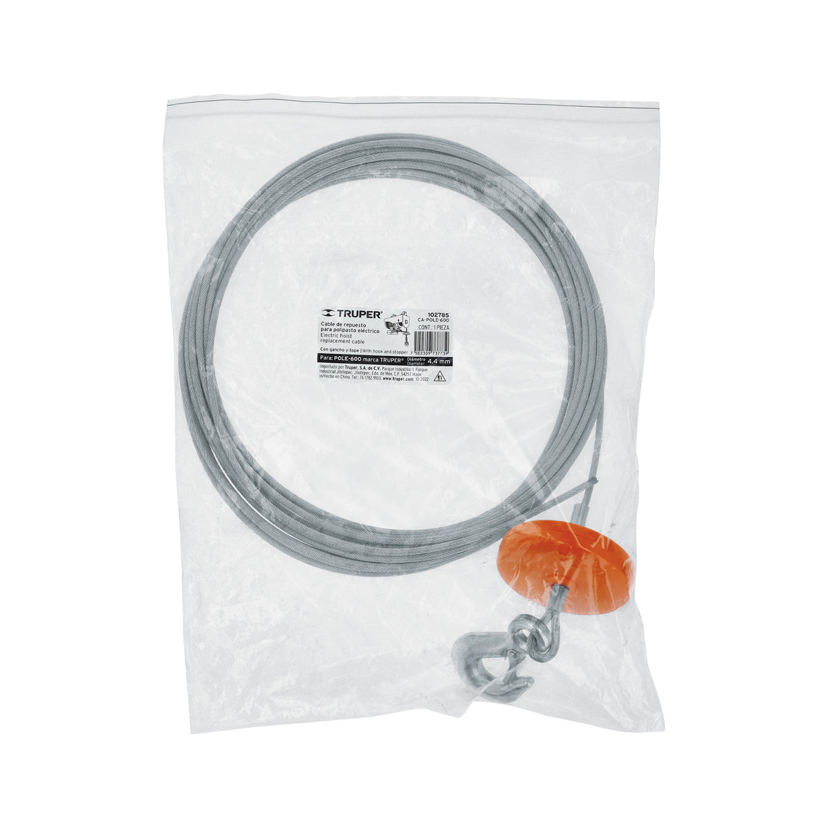 Cable de repuesto para polipasto eléctrico POLE-600, TRUPER — foto oficial 2