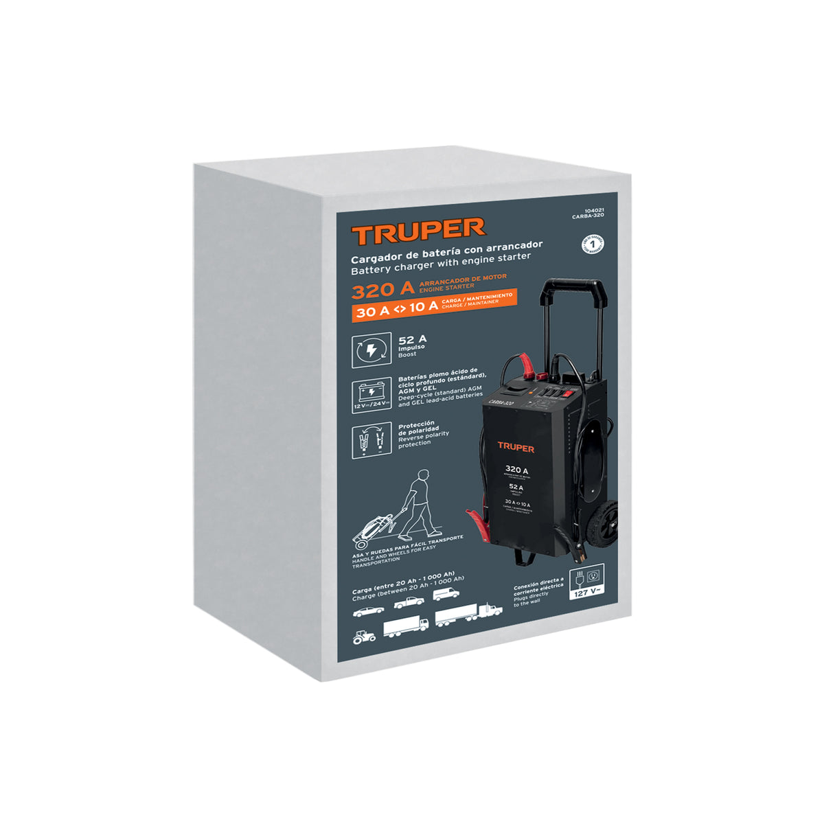 Cargador de baterías 52 A, arrancador de 320A, 12V/24V — foto oficial 2