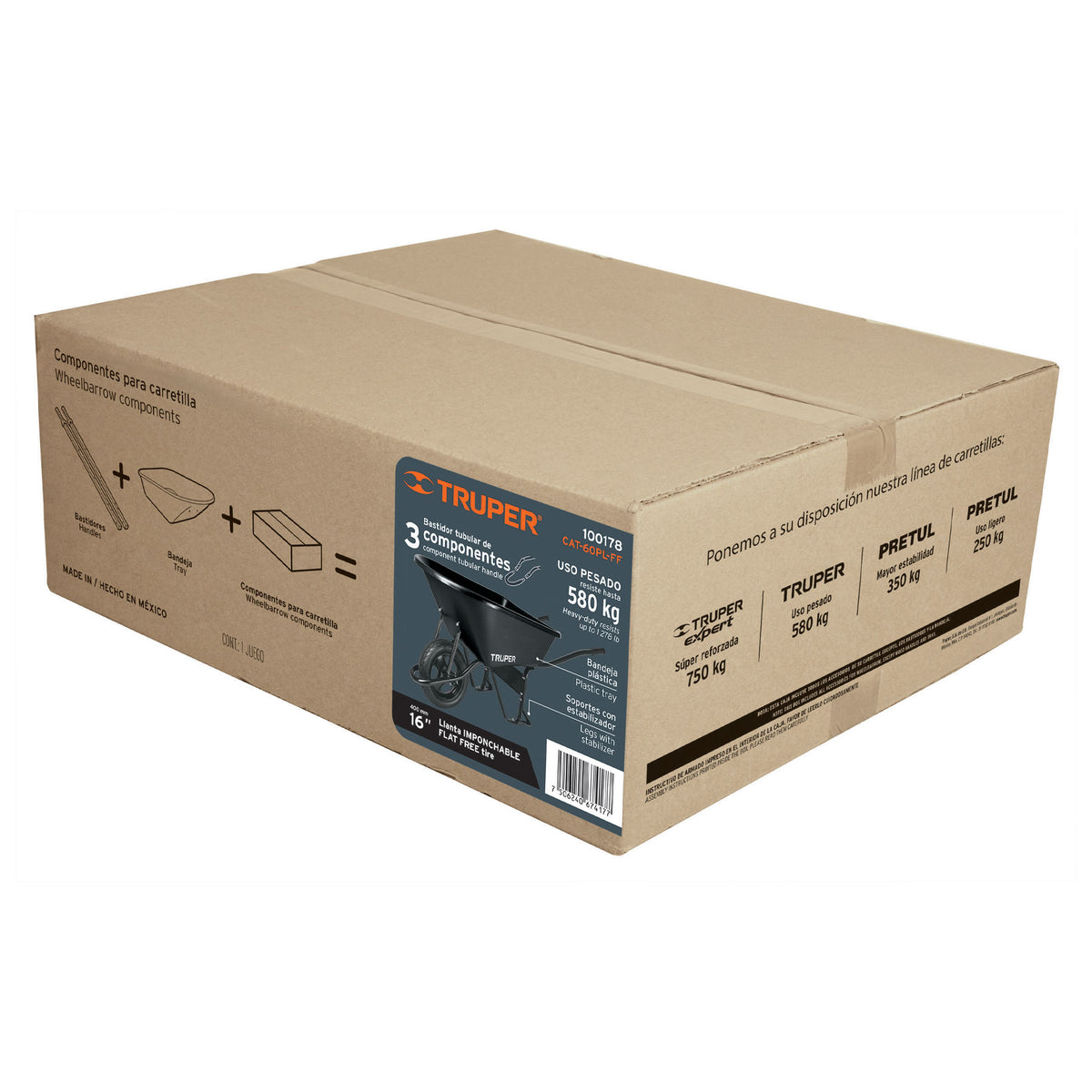 Carretilla concha plástica 6 ft Imponchable b/tubular,Truper, Truper, SKU 100178 — vista 2