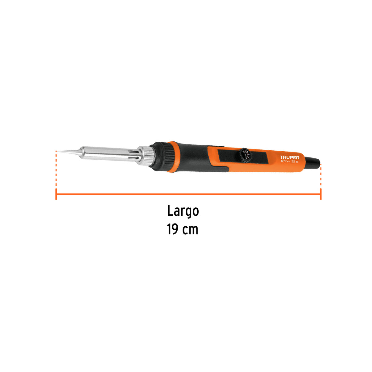 Cautín profesional electrónica de 25W, temperatura regulable, Truper, SKU 102509 — vista 3