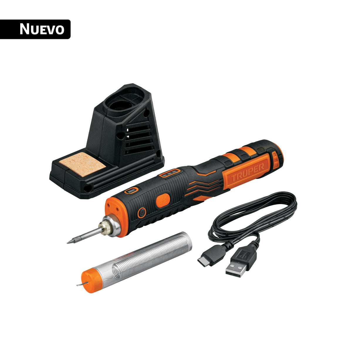 Kit soldadura electrónica con cautín 8W, inalámbrico, TRUPER — foto oficial 1