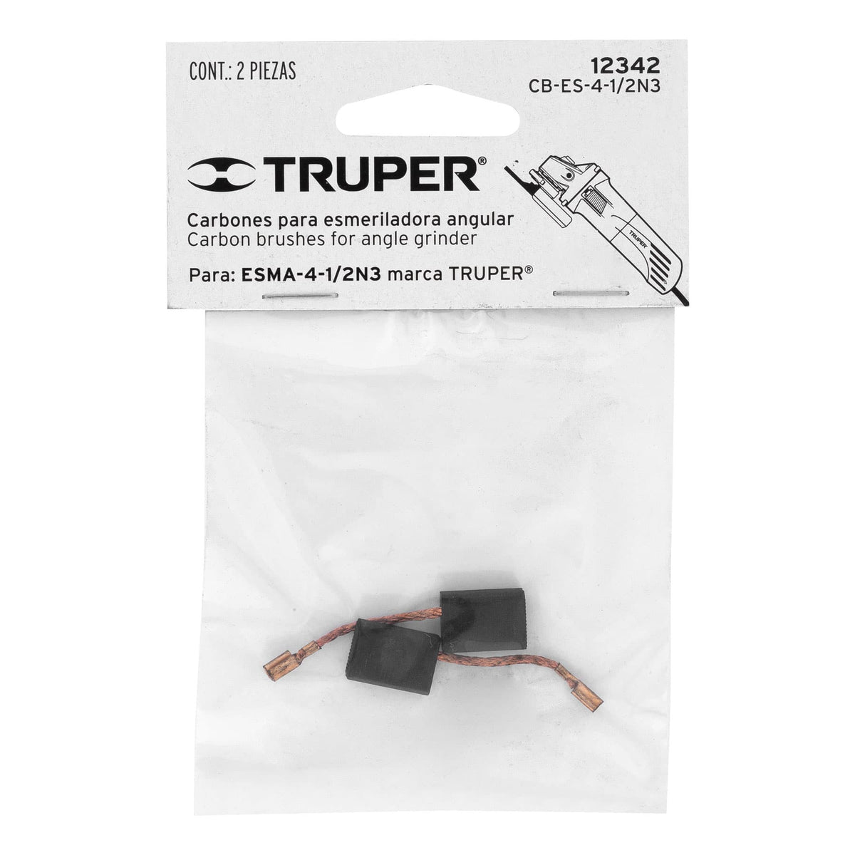 Bolsa con 2 carbones de repuesto para ESMA-4-1/2N3, TRUPER — foto oficial 2
