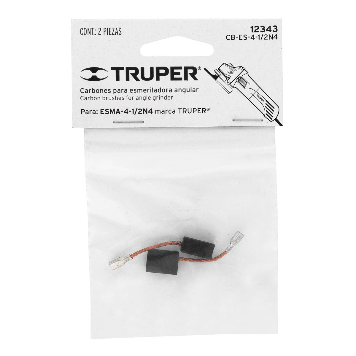 Bolsa con 2 carbones de repuesto para ESMA-4-1/2N4, TRUPER — foto oficial 2