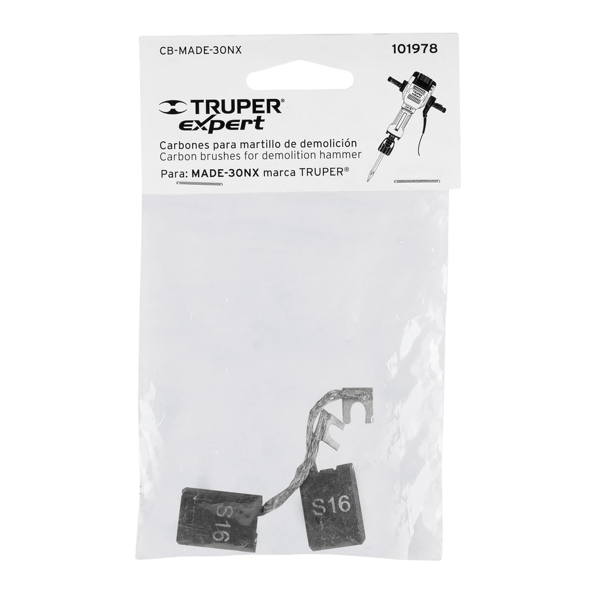 Bolsa con 2 carbones de repuesto para MADE-30NX, TRUPER — foto oficial 2
