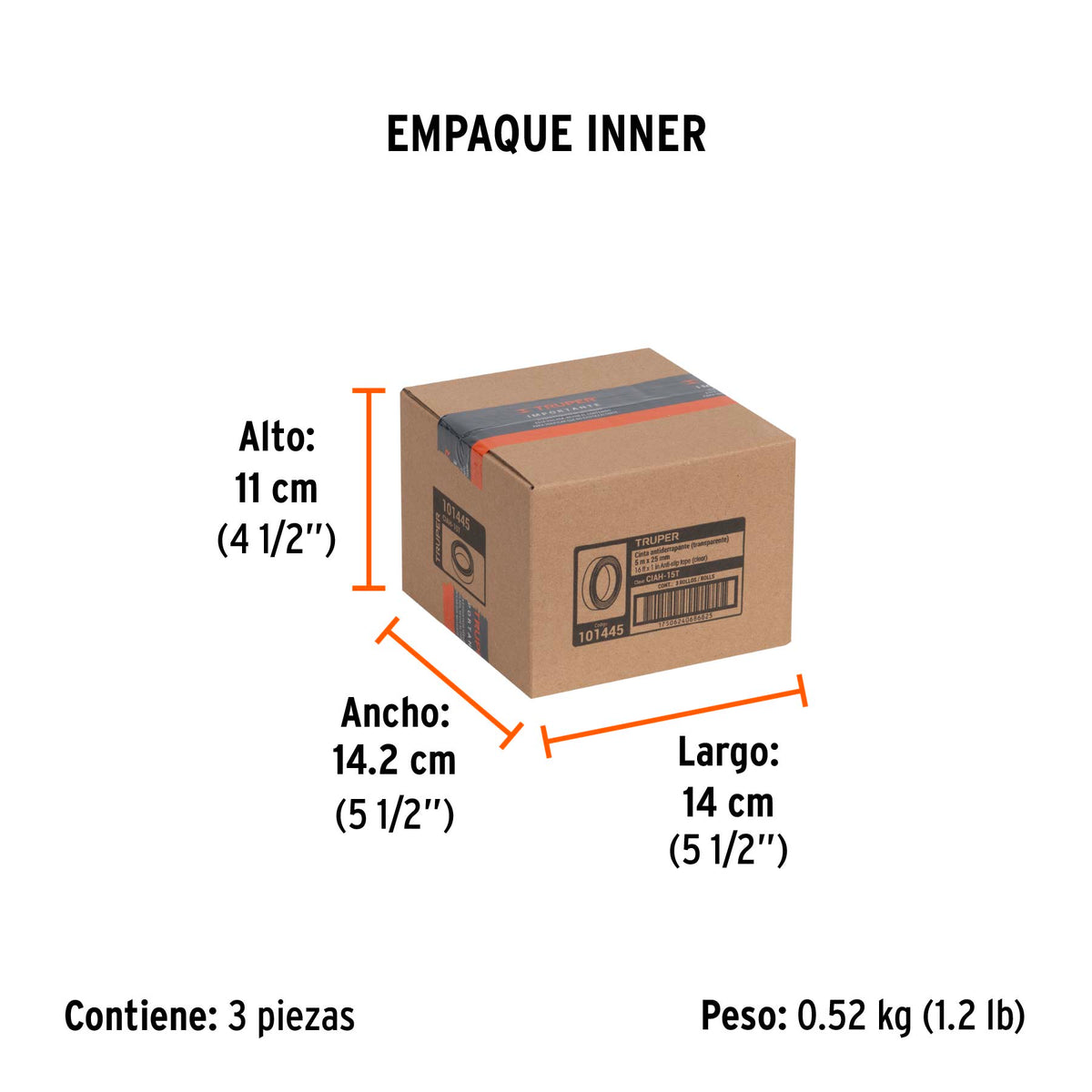 Rollo 5 m cinta antiderrapante transp. 25mm p/áreas húmedas, Truper, SKU 101445 — vista 6