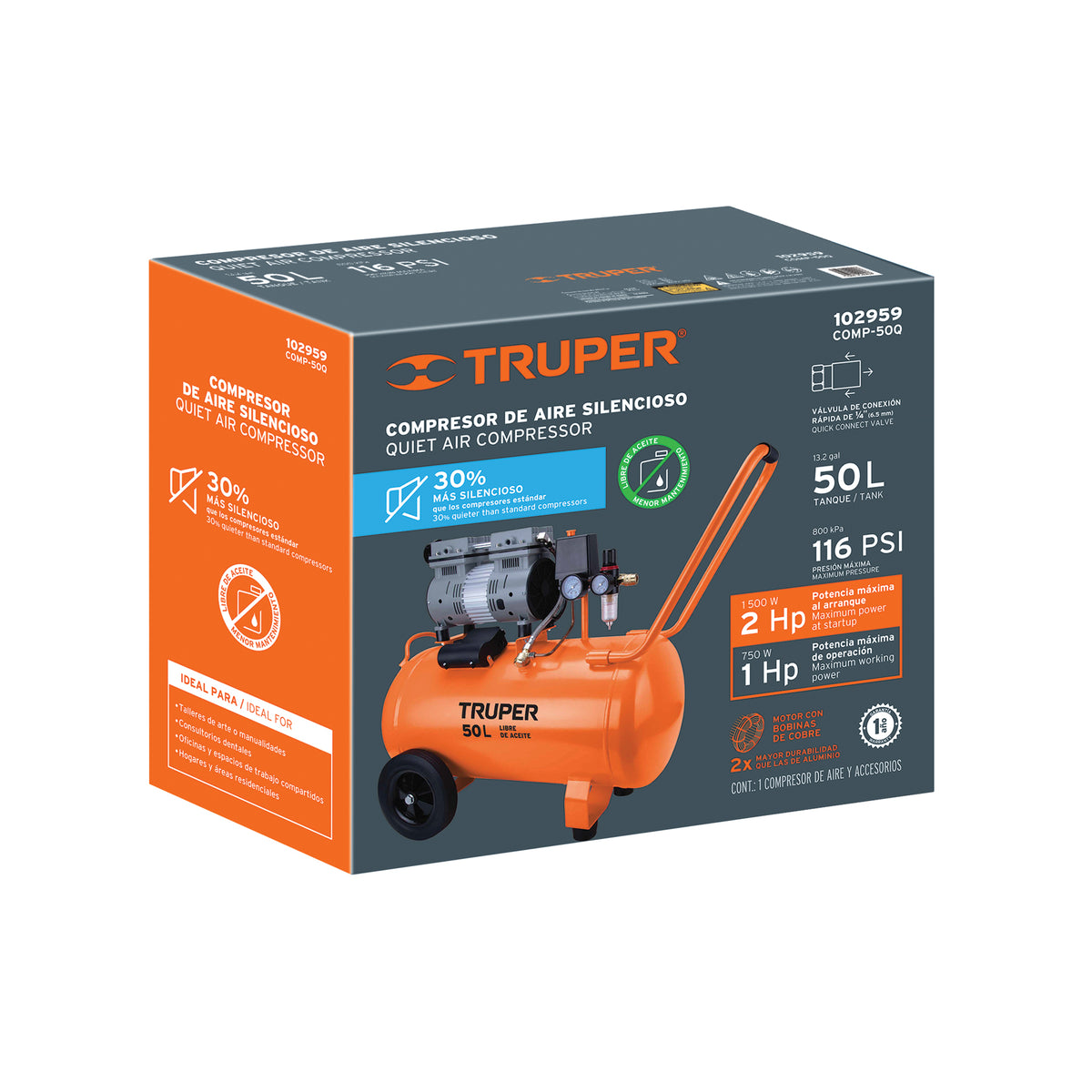 Caja de empaque de repuesto para COMP-50Q, TRUPER — foto oficial 1