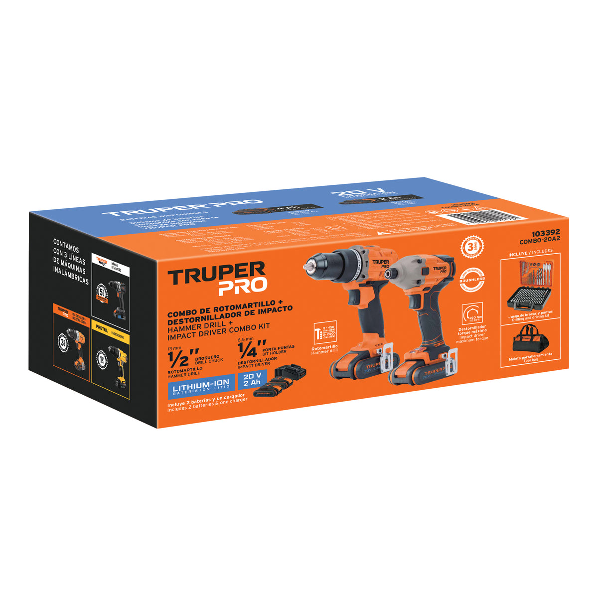 Combo rotomartillo/dest + dest/impacto, 20V, TRUPER PRO — foto oficial 2