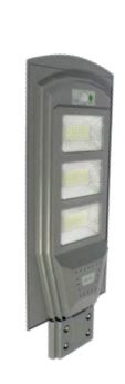 Luminaria Solar All In One 628*245*65mm Bateria: 3.2V/12000mA Tiempo Uso:20H Tiempo de Carga: 4-5 Hrs Panel Solar: (6V/13W) Control remoto incluido Gris Oscuro 90W 65K SOLARLED90W
