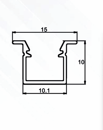 PERFIL DE ALUMINIO NEGRO OPALINO EMPOTRABLE PARA LAMBRÍN DE 3MTS DE LONGITUD PARA TIRA LED JACH JPA-1010SN