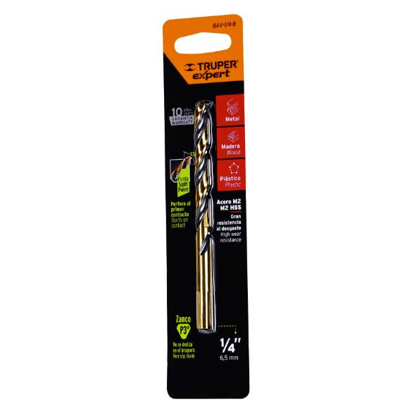 BROCA DE ALTA VELOCIDAD 1/4" EN BLISTER BAV-1/4-B
