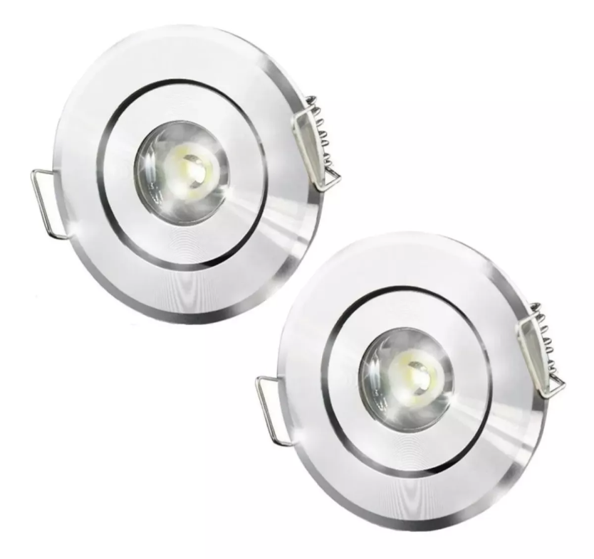 EMPOTRADO ALUMINIO DIRIGIBLE 1W 127V CALIDO