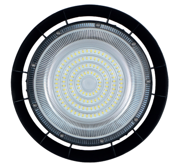 LÁMPARA HIGH BAY UFO 200W 28,000LM 57K LUZ FRÍA PHILCO 57685. INCLUYE SUPRESOR DE PICOS DE 10KVA