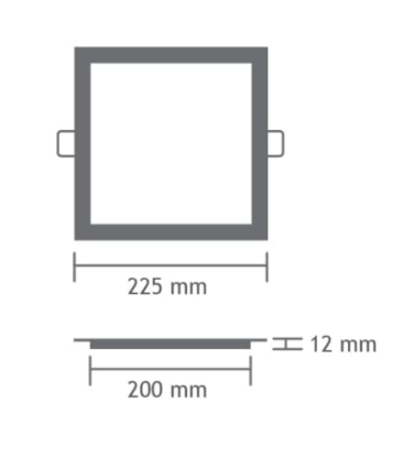 PANEL SLIM CUADRADO EMPOTRABLE DE 18W LUZ NEUTRA 4000K TECHNOSHINE PSS18WNW