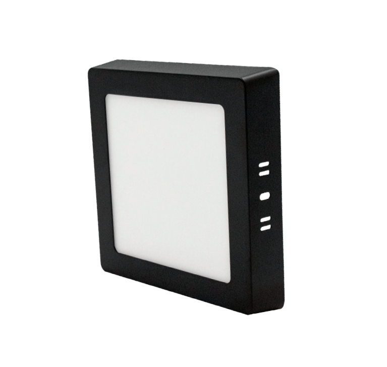 LÁMPARA SOBREPONER CUADRADO NEGRO 12W 35K LUZ NEUTRA TECNOLED DLSC12WBC-NR
