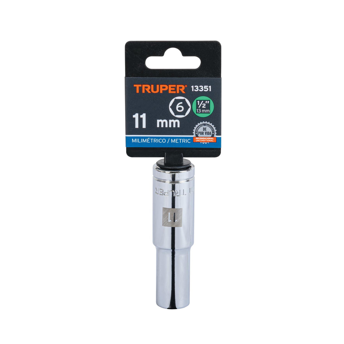 Dado largo de 11 mm 6 puntas cuadro 1/2' TRUPER — foto oficial 2