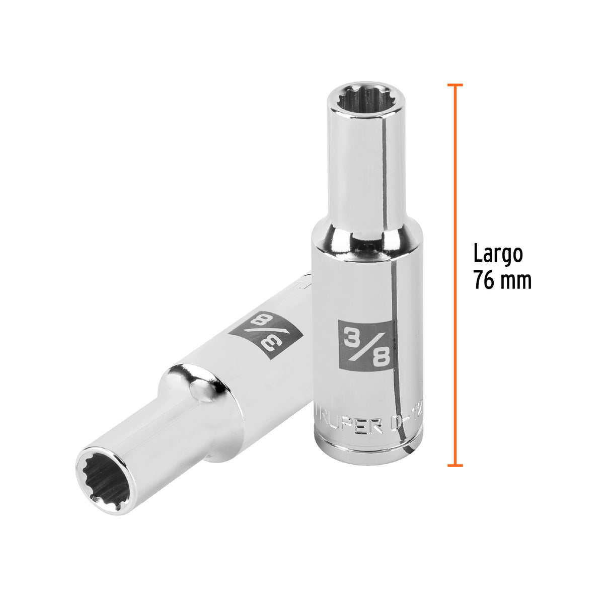 Dado largo de 3/8' 12 puntas, cuadro 1/2', TRUPER, Truper, SKU 101002 — vista 4