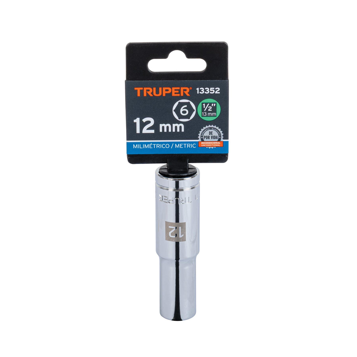 Dado largo de 12 mm 6 puntas cuadro 1/2' TRUPER — foto oficial 2