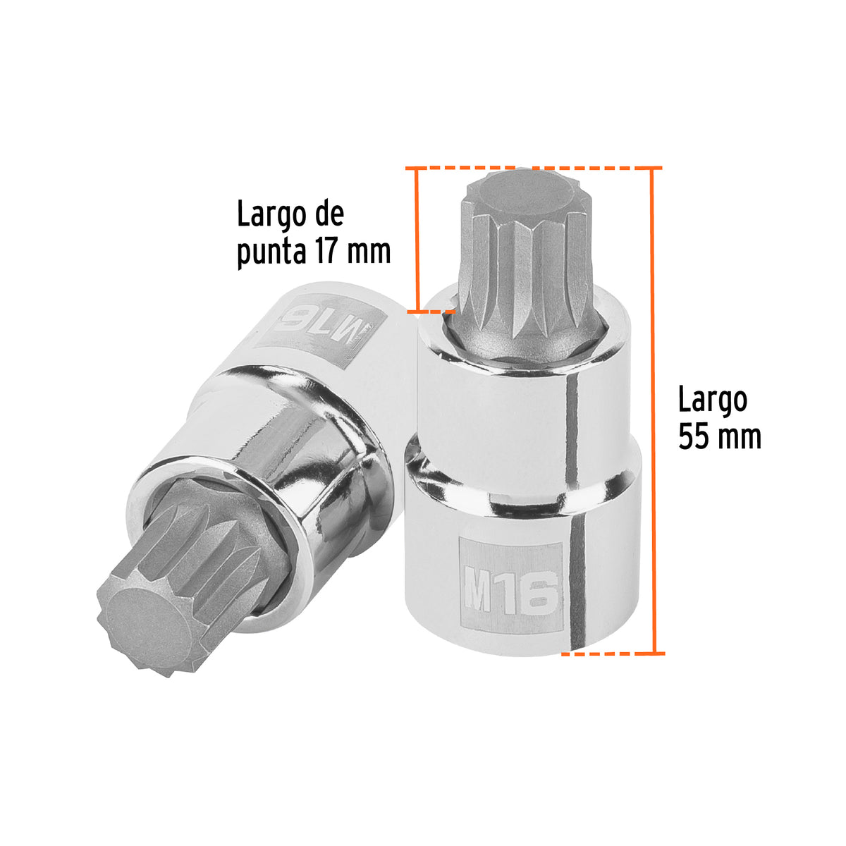 Dado punta corta bristol M16, cuadro 1/2', TRUPER, Truper, SKU 101247 — vista 4