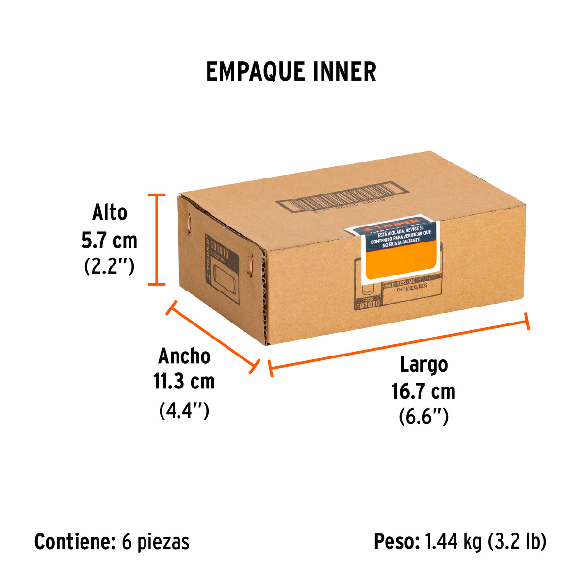Dado largo de 22 mm, 6 puntas, cuadro 1/2', TRUPER, Truper, SKU 101010 — vista 6