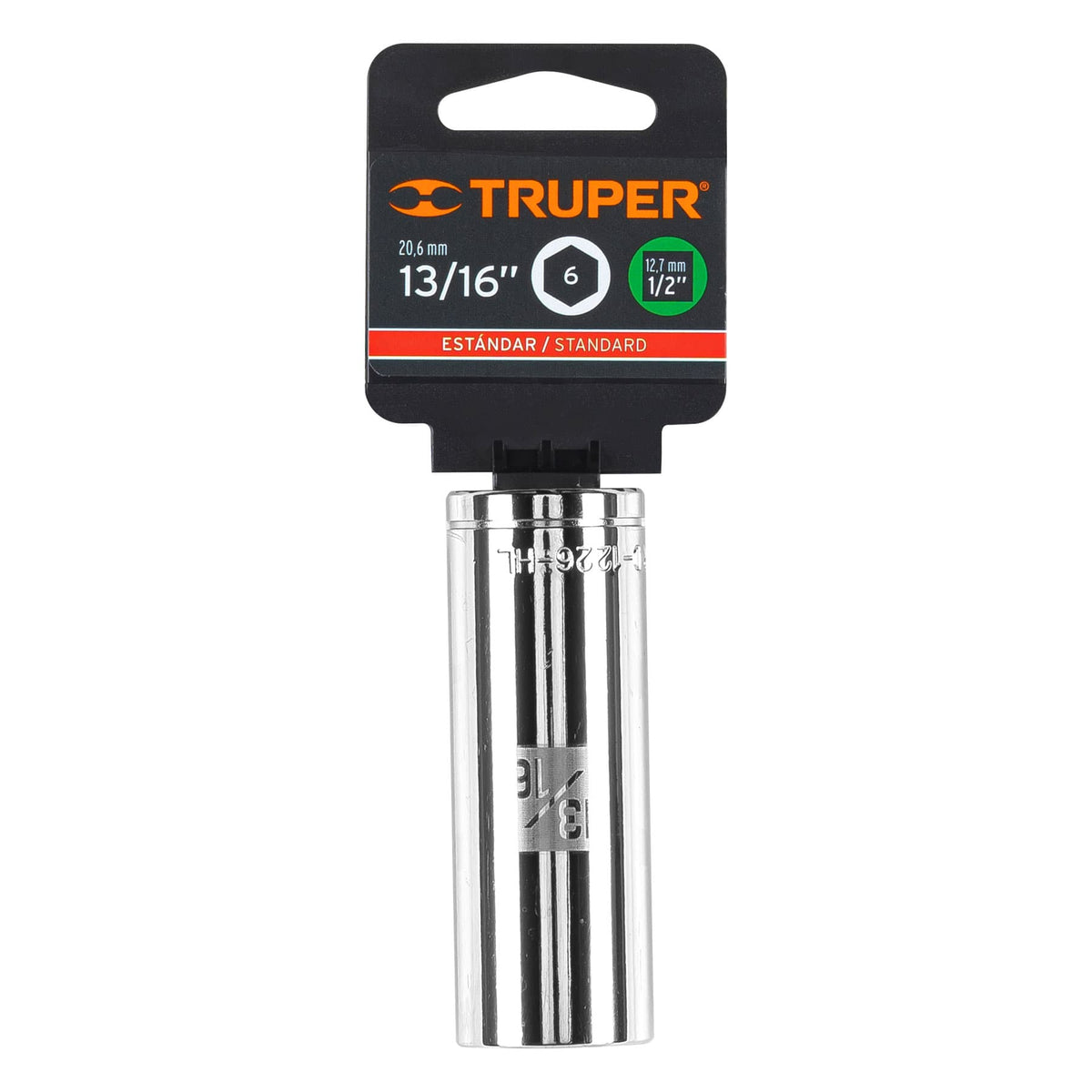 Dado largo de 13/16' 6 puntas cuadro 1/2' TRUPER — foto oficial 2