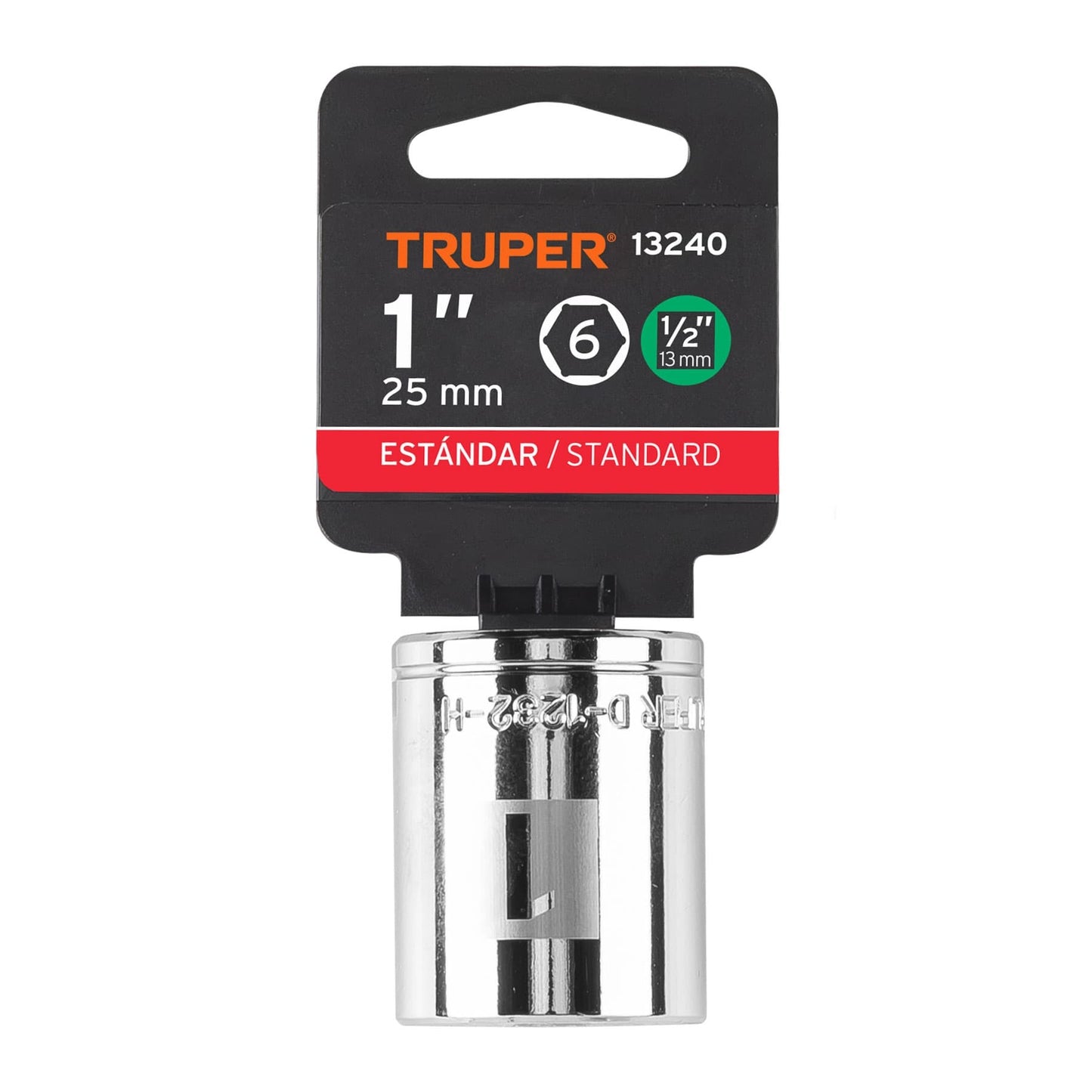 DADO ESTANDAR 6 PUNTAS 1/2"x1" TRUPER 13240 D-5432-H