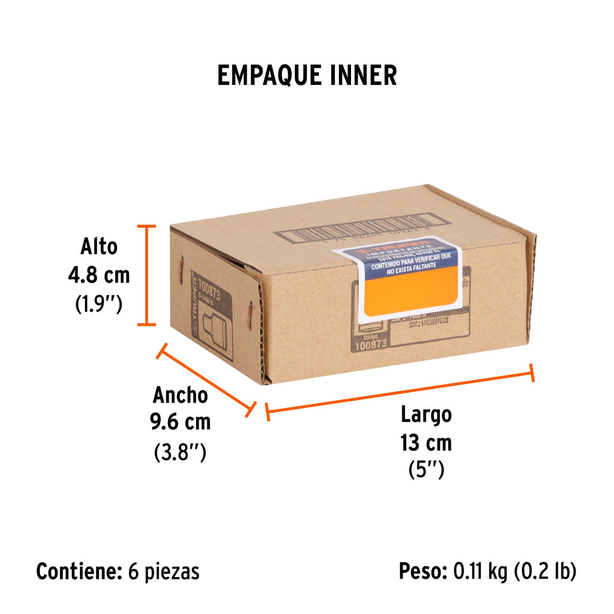 Dado de 3/16', 12 puntas, cuadro 1/4', TRUPER, Truper, SKU 100873 — vista 6